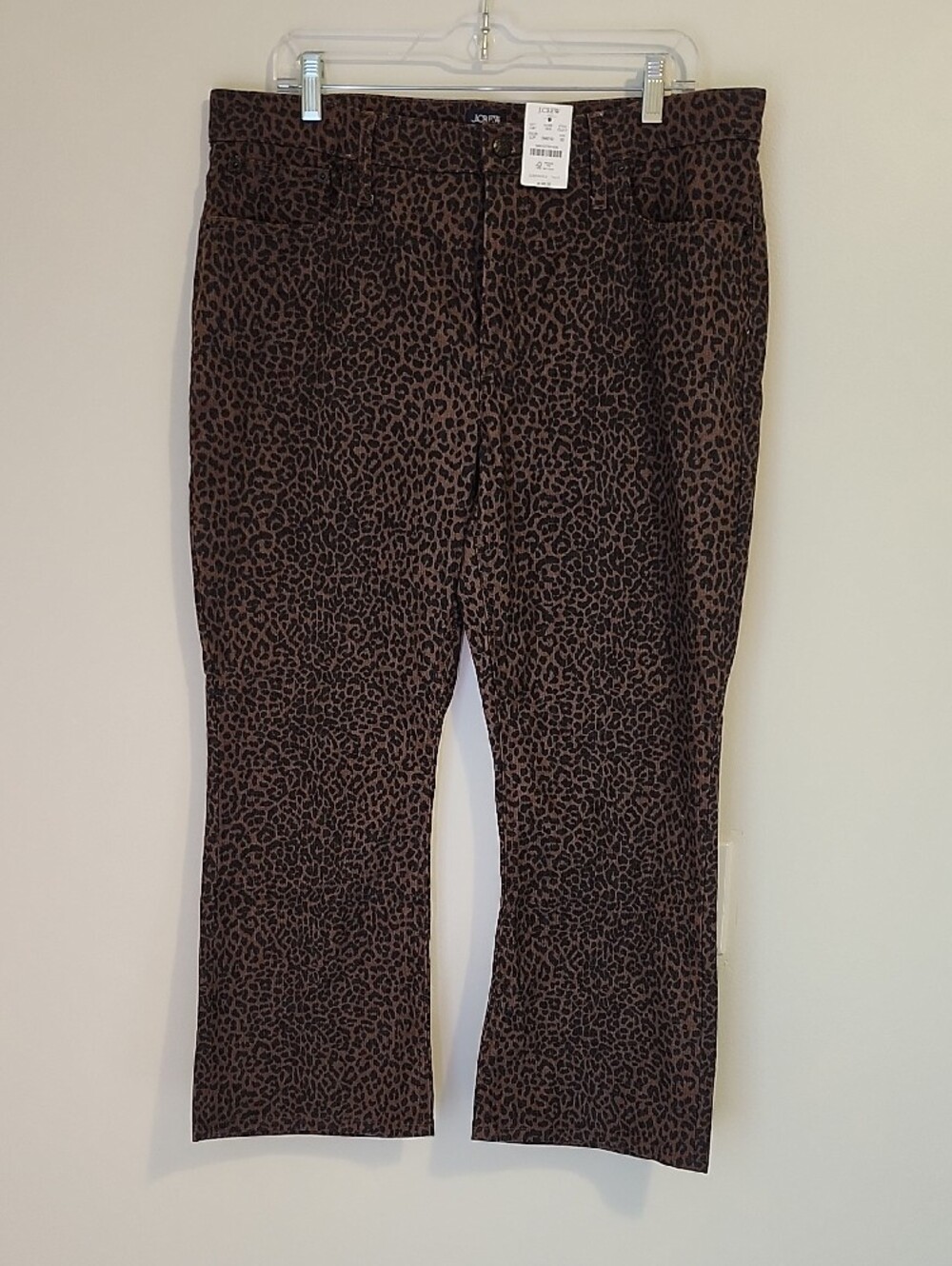 J. Crew Brown and Black Leopard Print Mid Rise Pants